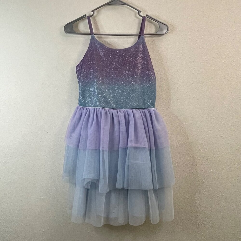 Cat & Jack Girls Sparkly Ombre Tulle Dress With Layered Skirt & Adjustable Strap - Picture 2 of 10
